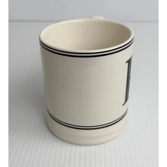 Threshold Stoneware Monogram B Coffee Mug White Black Letter - Picture 3 of 7